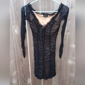 MAJORELLE Mini Dress Revolve Black Small Shirred Womens S